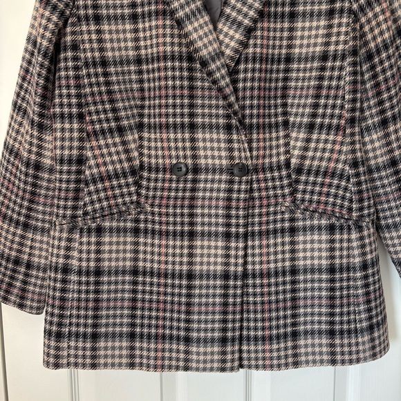 Talbots Double Breasted Bradwell Plaid Blazer 14 P Petite Office Career Business - Picture 7 of 11